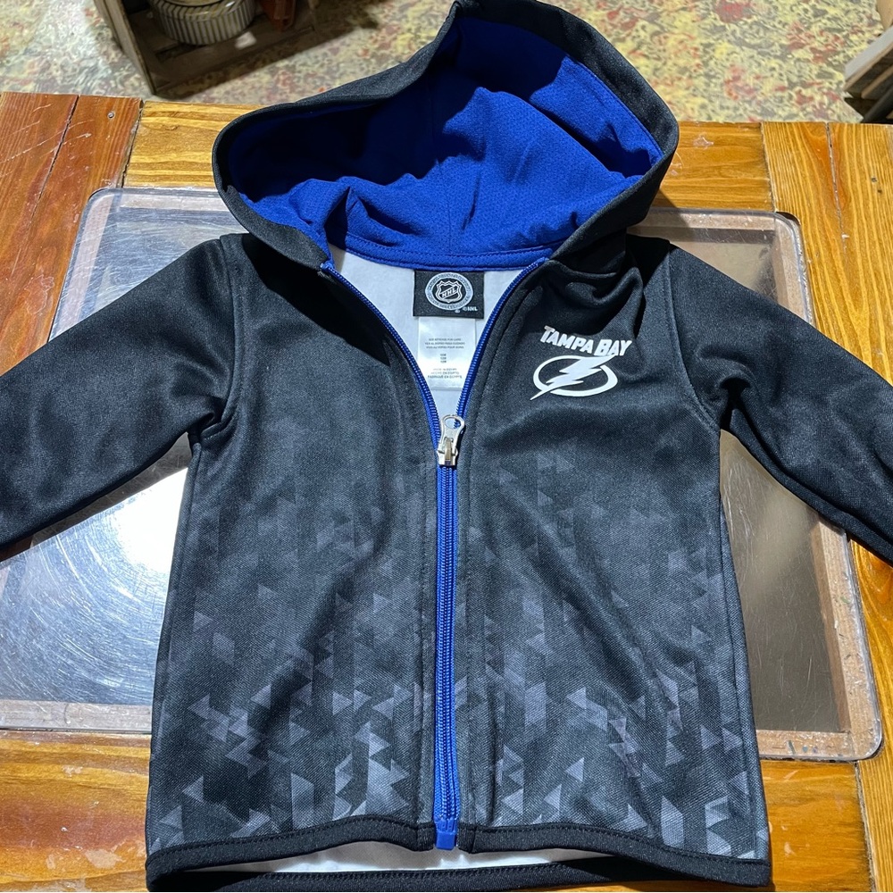 NHL Black and Blue Zip-Up Hoodie As Is